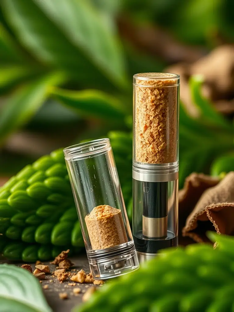 A close-up shot of biodegradable vape components, showcasing the company's commitment to eco-friendly manufacturing practices and sustainable materials.